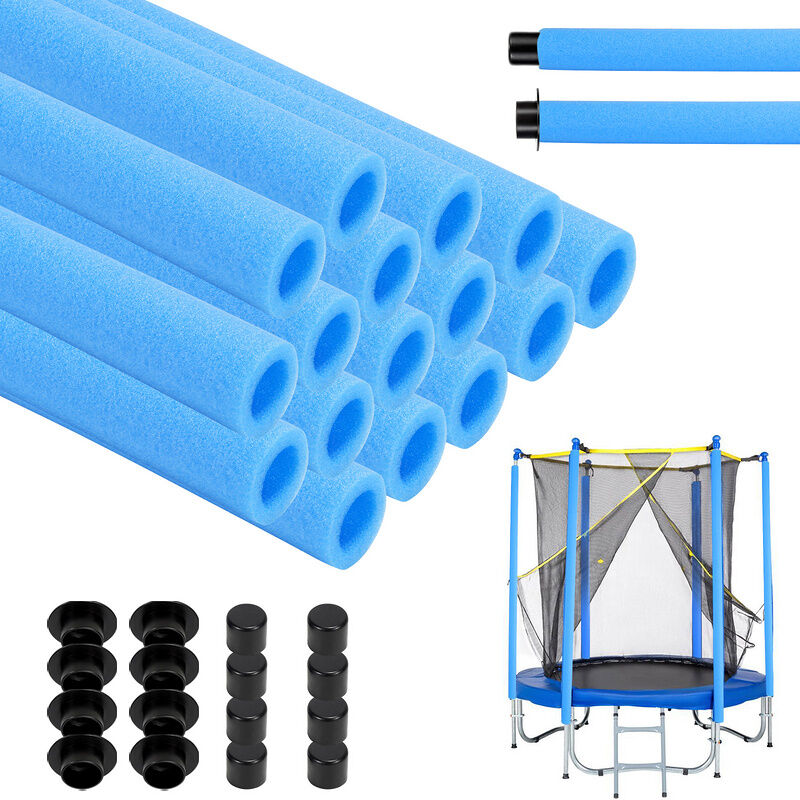 Housse en mousse pour poteau de trampoline - 92CM (diamètre intérieur 3 cm) - Kit de tubes en mousse pour balustrade de lit de saut - Bleu - Tolletour
