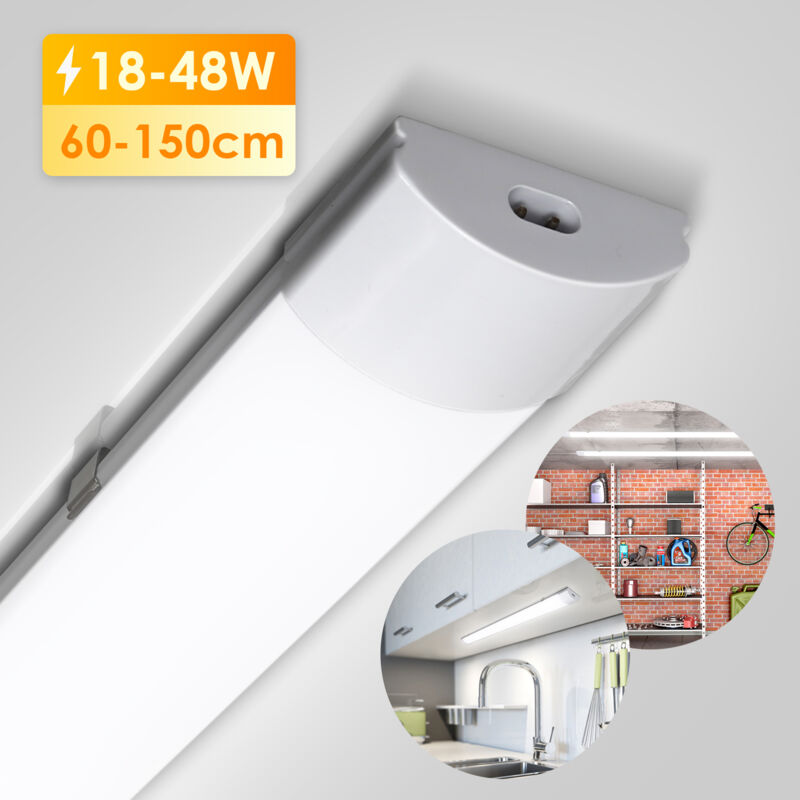 Tolletour - Reglettes led Etanche 60cm 18W IP65 Interconnectable Température de Couleur: Blanc neutre 4000K