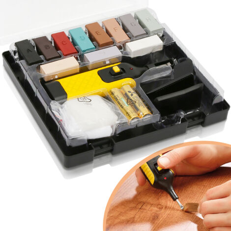 Peggybuy Kit de réparation de sol stratifié pour meubles Scratch Fix Wax  System Mending Tool Set 