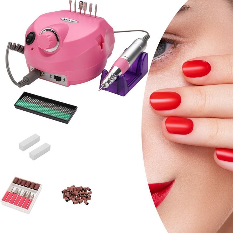 EINFEBEN Kit Poncueuse Prof Electrique Lime Ongles Manucure Ongle Ponceuse pour Ongles Rose