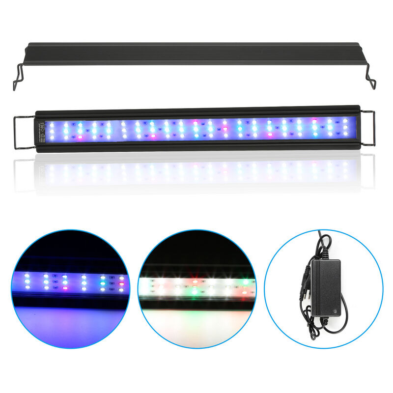 Lampe Aquarium led Pour Plante & Poisson Rampe D'Éclairage 87-110 cm 36W Mode Nuit - Tolletour