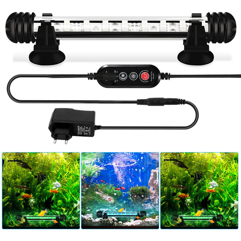 Lampe Aquarium led rgb avec télécommande sans fil Étanche led Lumière Aquarium D'éclairage-18.5cm - Tolletour