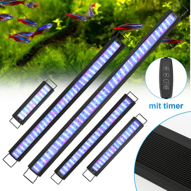 Tolletour - led Aquarium. rgb Éclairage Réglables à Spectre Complet pour Plantes d'Aquarium d'eau Douce. 107-130cm