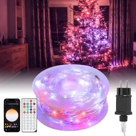 TolleTour LED Guirlande Lumineuse 30m 300 LED Fil de cuivre transparent Éclairage Lumières colorées Lumières LED avec prise 10 modes Extérieur Intérieur Décoration Extérieur Étanche pour jardin, fête,