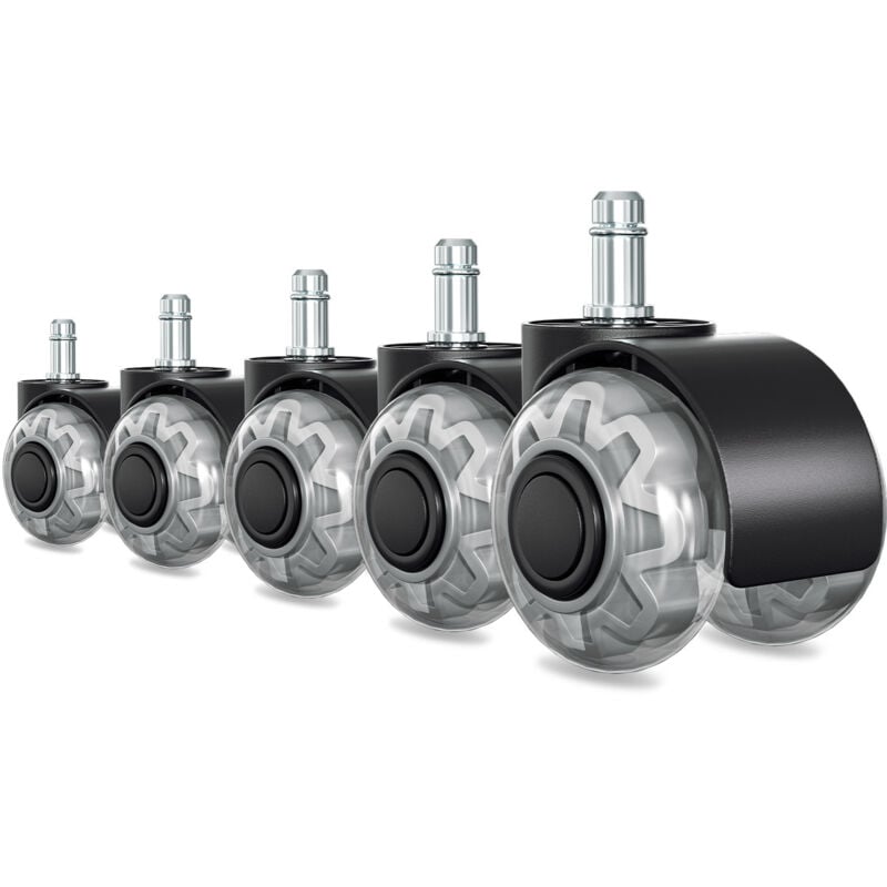 Roulettes Chaise de Bureau,Rotation de 360 degrés Contre Rayure,Agréable et Silencieux,11x22mm,Roulettes de chaise 20 pcs