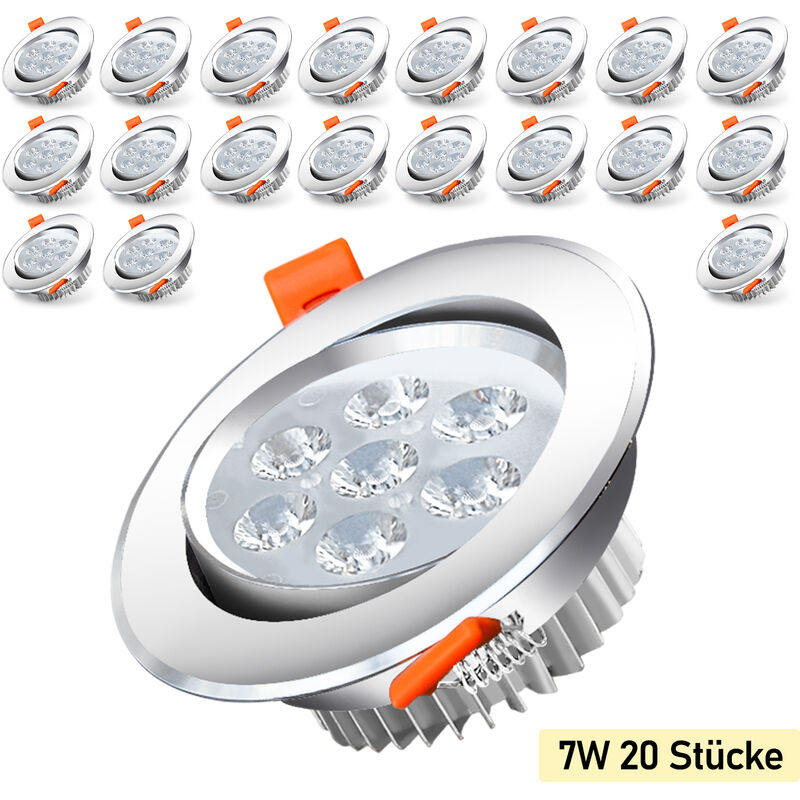Lot de 20 Spots Encastrable led Intégrés spots à encastrer 3W Blanc froid led spots orientables éclairage plafond - Tolletour