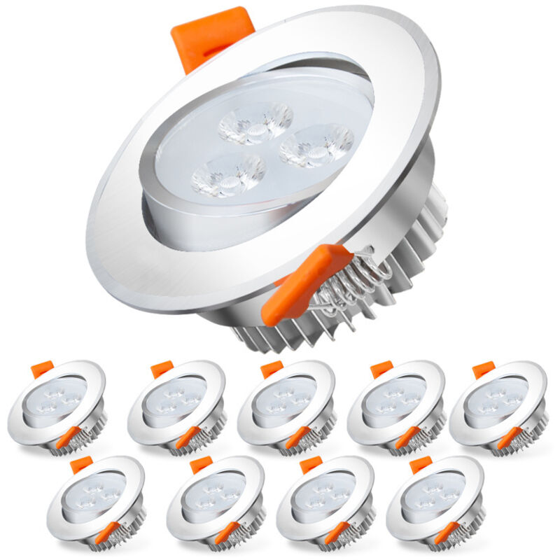 TolleTour Lot de 10 Spots LED Encastrables Spot Encastrable LED 3W Equ. 25W Température de Couleur: Blanc chaud 3000K