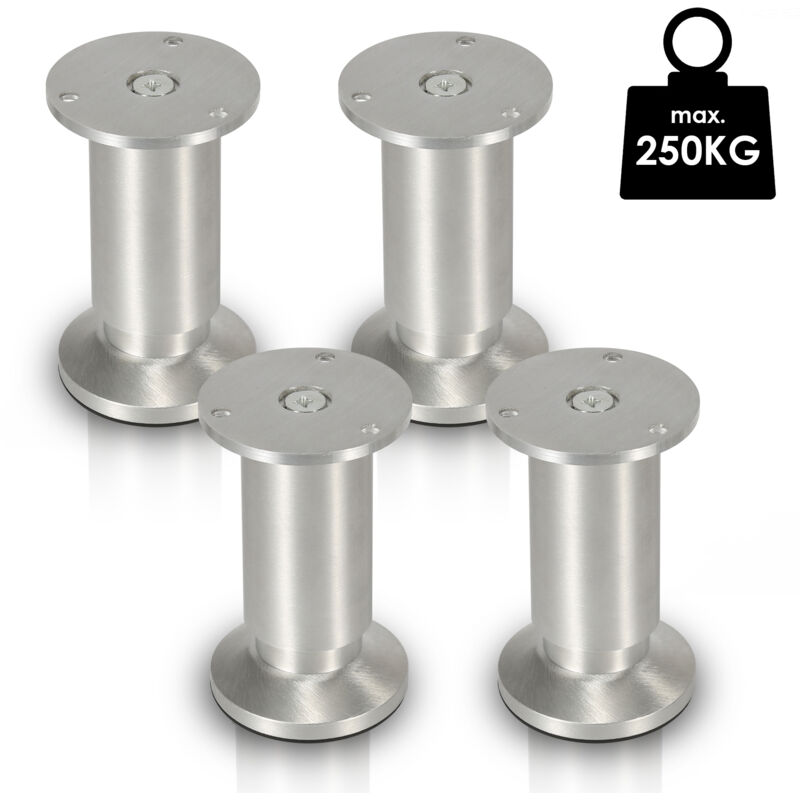 Tolletour - Lot de 4 Pieds de meubles ajustable ±15mm base ronde Moderne Pieds de Armoire pour Table Hauteur 150mm