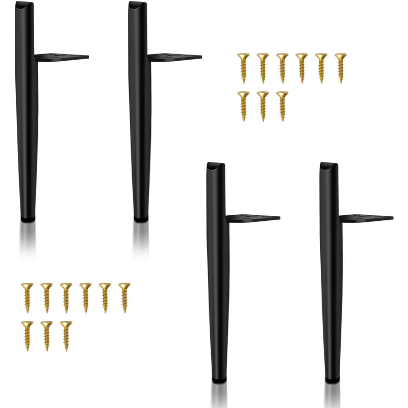 Lot de 4 Pieds de meubles base ronde Moderne Pieds de Armoire pour Table Hauteur 13cm Métal - Tolletour