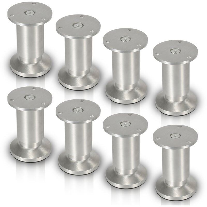 Tolletour - Lot de 4 Pieds de meubles Pieds Réglables Alliage d'aluminium 100 mm De Hauteur