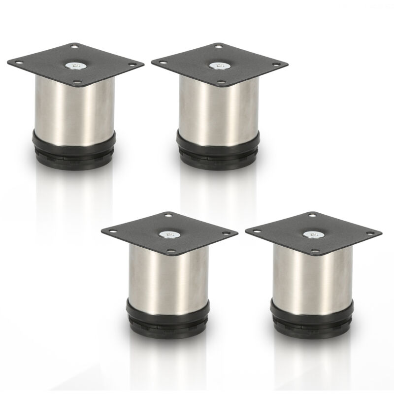 Tolletour - Lot de 4 Pieds de meubles Pieds Réglables Inox 180 mm De Hauteur