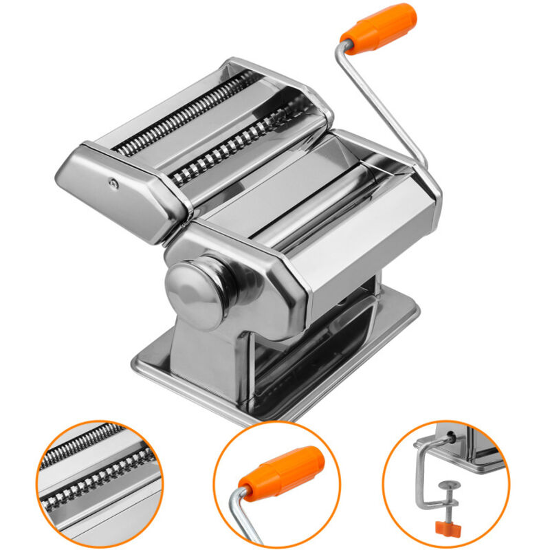 TolleTour Machine à Pâtes Manuelles en Acier Inoxydable pour Faire Tagliatelle Spaghettis Lasagnes Ravioles 9 échelles Maison ou Croûte de Boulettes