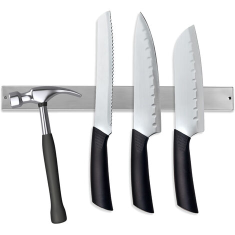 TolleTour Magnetleiste 2x Küchen Messerhalter Messer blöcke Magnetleiste Werkzeughalter Edelstahl 40cm - Silber