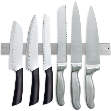 TolleTour Magnetleiste Küchen Messerhalter Messer blöcke Magnetleiste Werkzeughalter Edelstahl 40cm - Silber