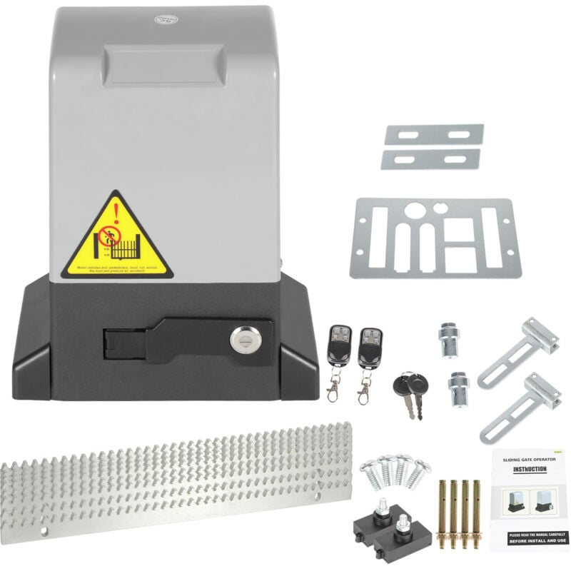 Ouvre Porte 550W Ouvre Porte pour Garage Poids 1200kg Longueur 12m Maxi par vantail Vitesse 39 ft/min Avec télécommande + clé pour Hotels Usines