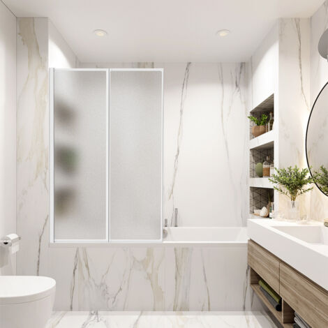 TolleTour Parabagno 100 x 140 cm girevole sanitario parete vasca, Bianco