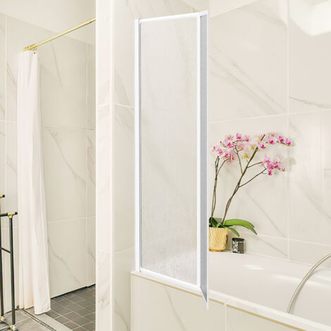 TolleTour Paraspruzzi per vasca da bagno in Parete doccia pieghevole per vasca da bagno 100 x 140 cm Rivestimento facile da pulire , Bianco