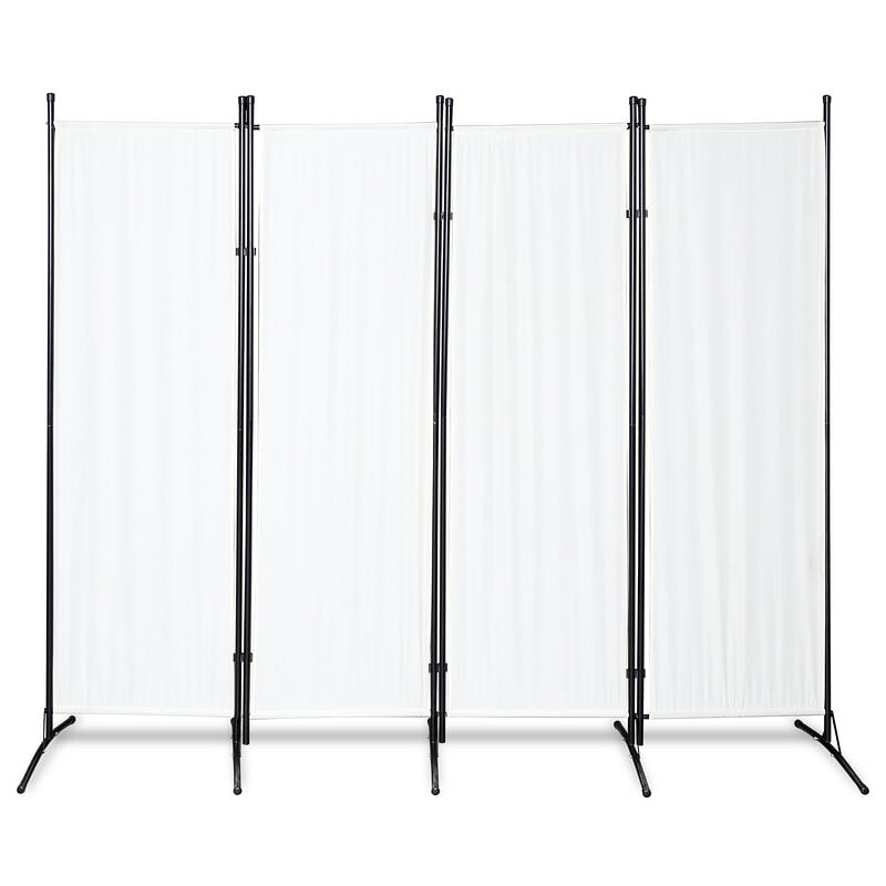 Paravent 360° Séparation de pièce rabattable Mur espagnol Terrasse Cloison 4 pièces Beige - Tolletour