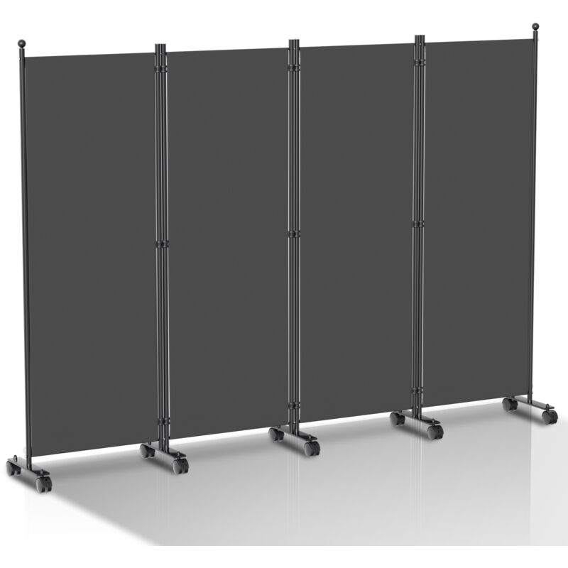 Paravent avec roulettes séparateur de pièce Cloison Paravent écran de confidentialité Écran pour Jardin Anthracite 228x181 cm - Tolletour