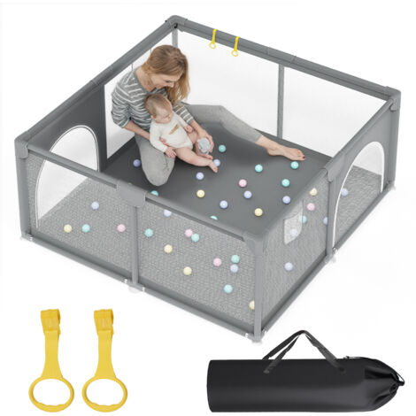 TolleTour Parco giochi pieghevole 130 x 130cm con base antiscivolo, stabile, borsa per il trasporto - Adatto per interni ed esterni Parco giochi con barriere