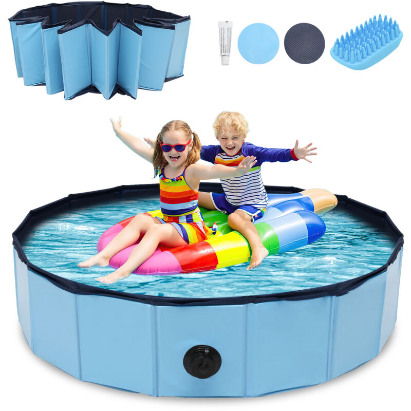 Piscine pour chiens 160x30CM pvc Piscine pliante pour enfants Adhésif Piscine Planchas - Tolletour
