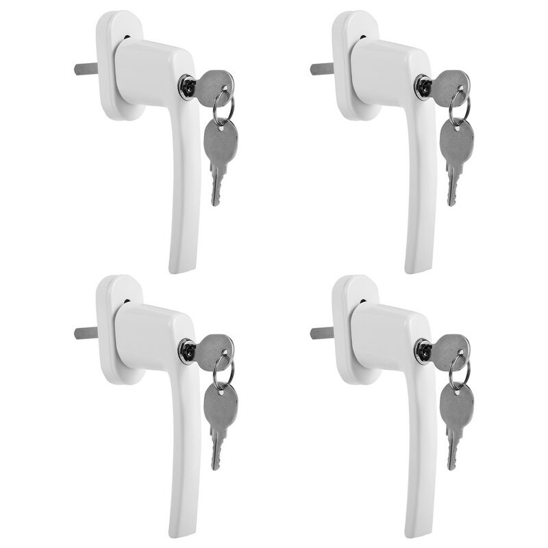 Tolletour - Poignées de fenêtre Poignée de fenêtre alliage d'aluminium Compatible avec les fenêtres communes et les portes de balcon blanc 4X