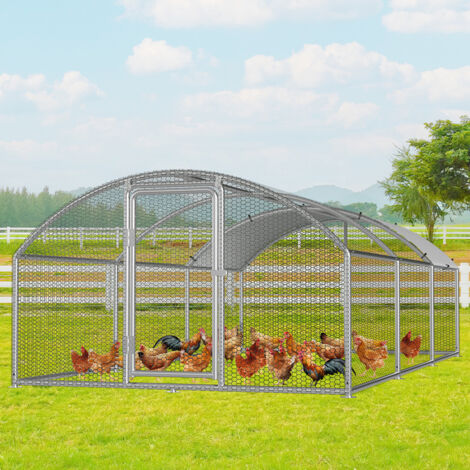 TolleTour Pollaio 3×6×2 m con tetto ad arco – Voliera esterna, recinto per piccoli animali, gabbia per polli in acciaio zincato
