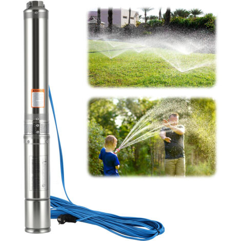 TolleTour Pompa sommersa per pozzi profondi 4 m3/h in acciaio inossidabile IP68 impermeabile 0,75 kW