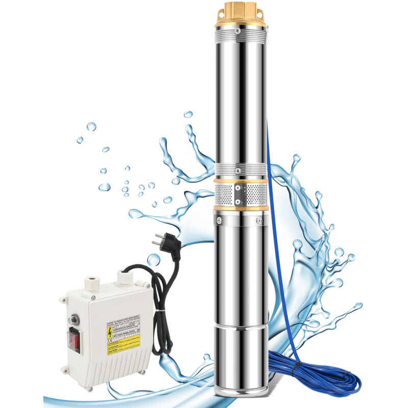 Tolletour - Pompe de puits 370W Pompe submersible à eau de puits 5 turbines et capacité de pompage d'eau propre jusqu'à 4000L/h hauteur maximale de