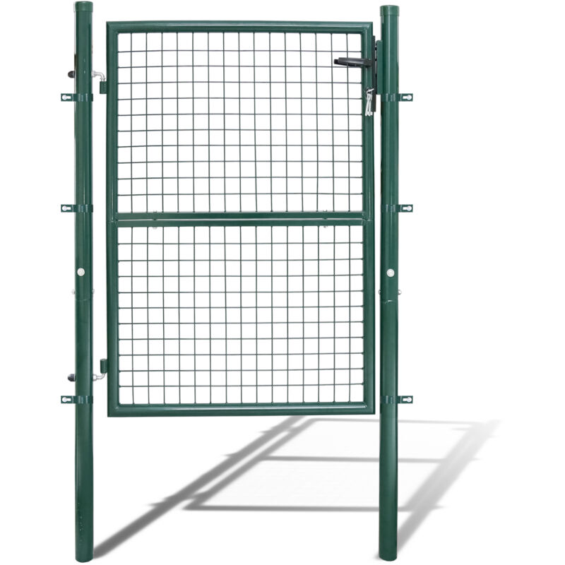 Tolletour - Portail de jardin Portillon de Jardin Grillagé. en Acier Galvanisé. Clôture avec Serrure. Porte 150 x 100cm. Vert