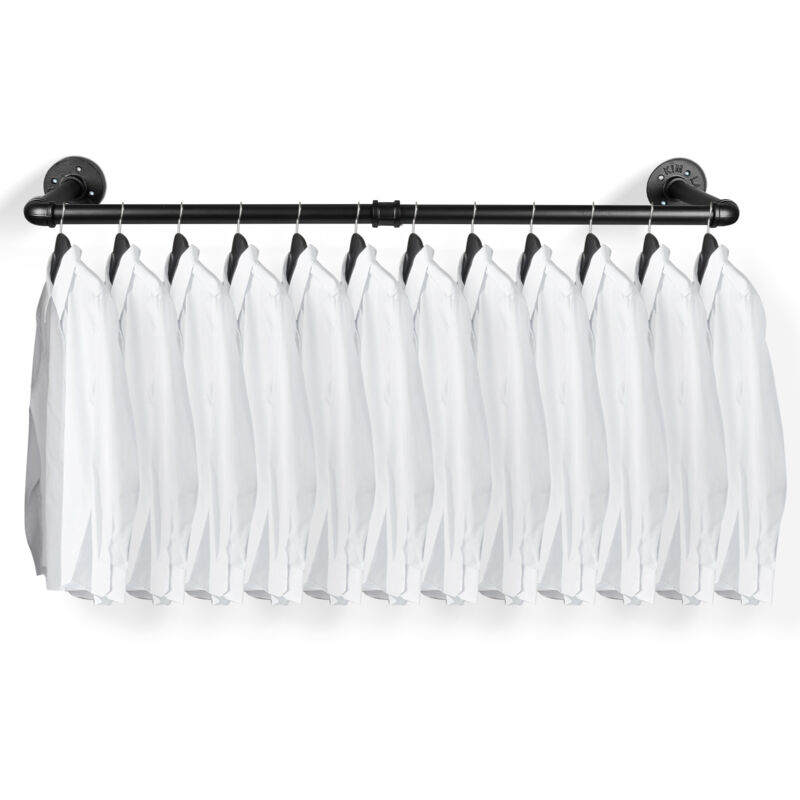 Tolletour - Portant à Vetement Mural Industriel.Lot de 1.installation facile.gain de place.Capacité de 65 kg pièce.Noir