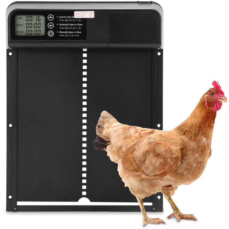 Tolletour - Porte Automatique Poulailler, avec Minuterie d'ouverture 33x24.5cm Resiste aux Predateurs, Poulets Poules Oies