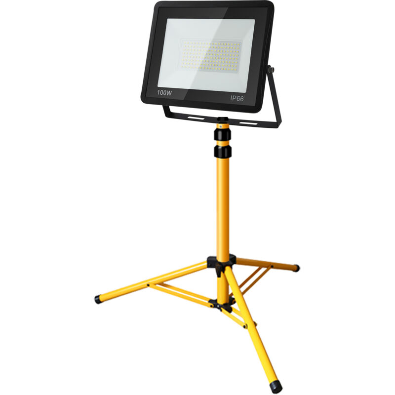 Tolletour - Projecteur de chantier à led projecteur de travail avec projecteur trépied 100W blanc chaud
