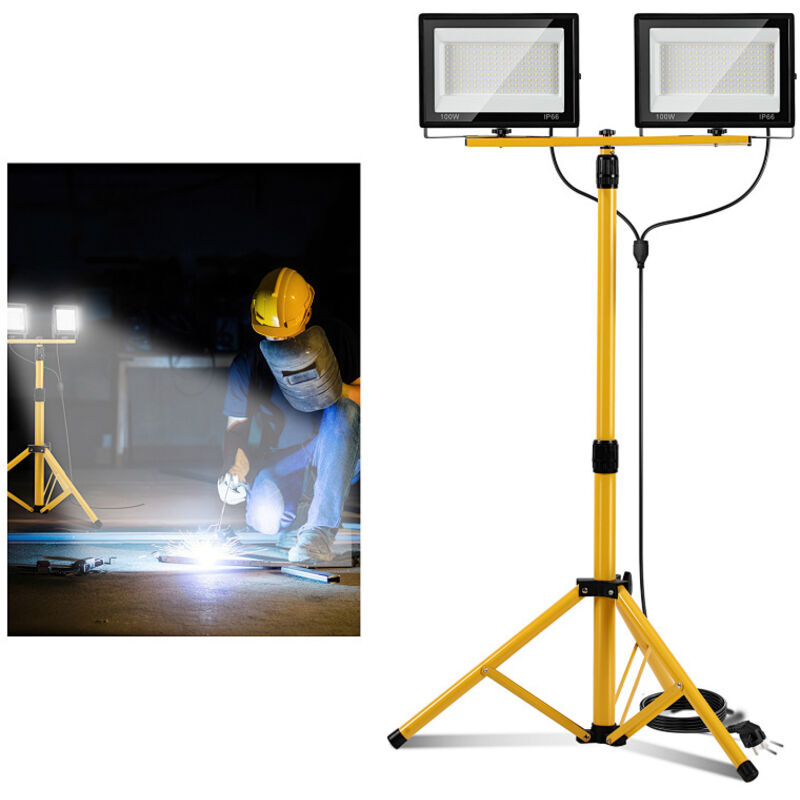 TolleTour Projecteur LED 100W, éclairage floodlight extérieur,projecteur de chantier étanche IP66, lumière blanc froid