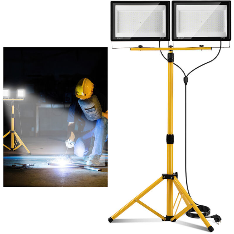 TolleTour Projecteur LED 200W, éclairage floodlight extérieur, projecteur de chantier étanche IP66, lumière blanc froid