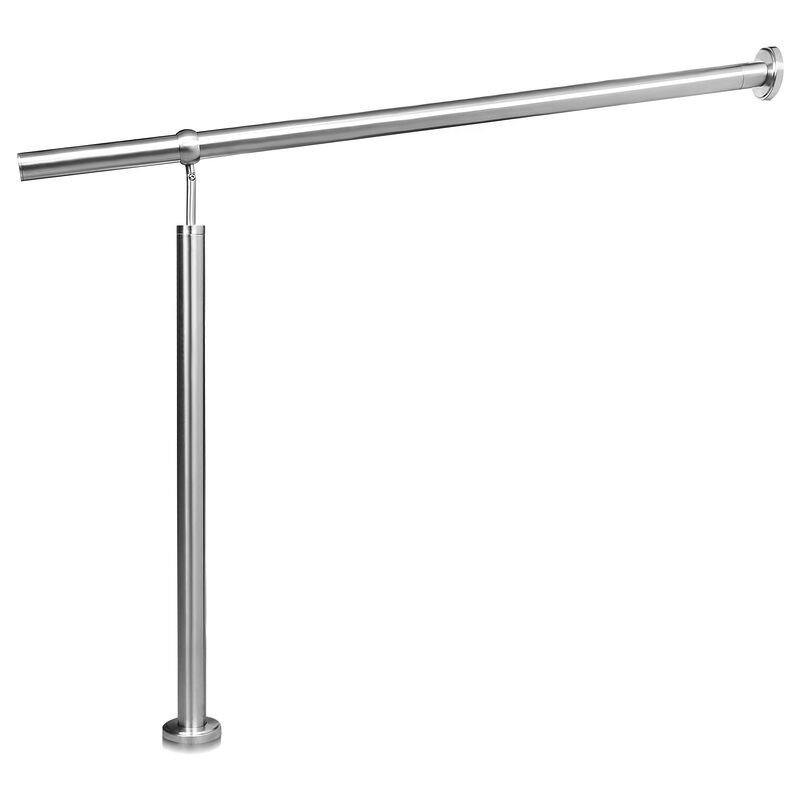 Rampe Escalier Inoxydable Main Courante en Rampe d'escalier pour Escalier Extérieu/intérieur Angle réglable Fixation Mur 120cm - Tolletour