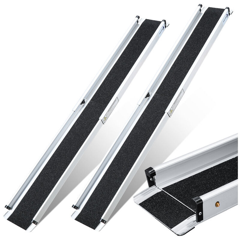 Rampe Fauteuil Roulant Rampe d'accès pliable Rampe télescopique en aluminium. surface antidérapante. sac inclus 183cm