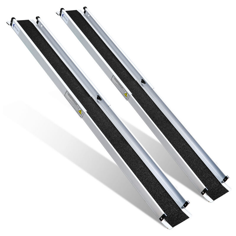 Rampe pour fauteuil roulant Rampe de chargement 2x Pliable Alu Surface Antidérapante 152 cm 300KG - Tolletour