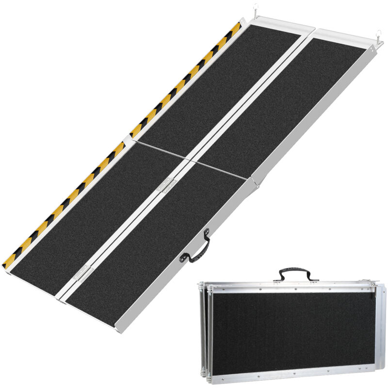 Rampe pour Fauteuil Roulant Rampe de chargement 2x Portable Alu Surface antidérapante Rampe d'Accès Capacité 270KG 152cm