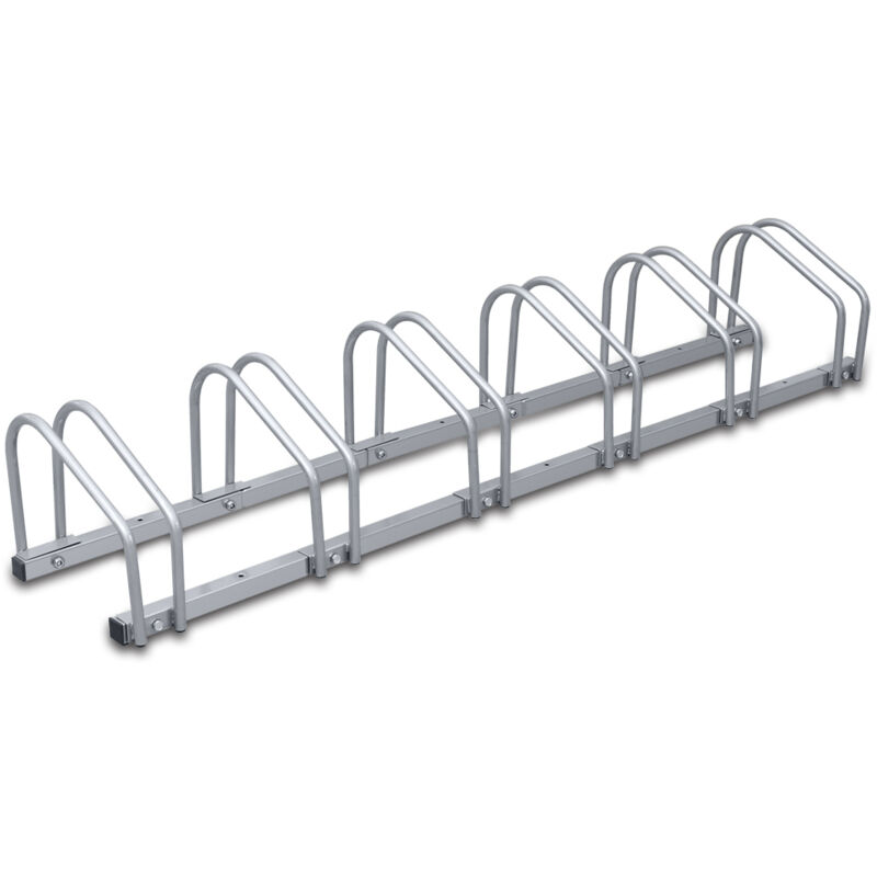 Tolletour - Râtelier vélos pour 6 vélos, 160x32x26cm, Support à vélo en acier galvanisé, peut être fixé au sol/au mur, pour largeurs de pneus de 3,5
