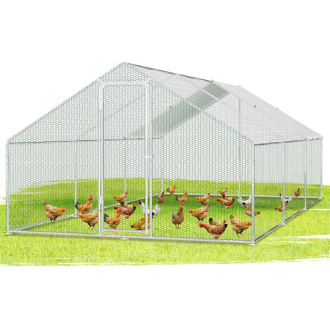 TolleTour Recinto 3×6×2 m – Pollaio in metallo accessibile, superficie di 18 m², porta con serratura, recinto esterno per polli, piccoli animali e piante