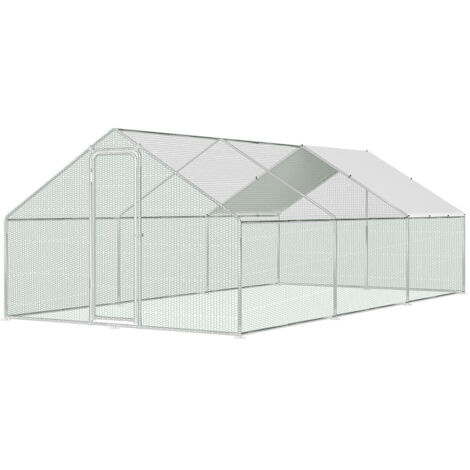 TolleTour Recinto de 3×6×2 m: gallinero metálico accesible, 18 m² de superficie, puerta con cerradura, parque exterior para gallinas, pequeños animales y planta