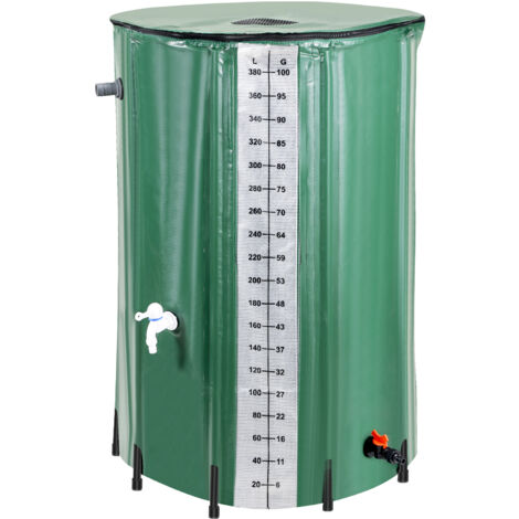 TolleTour Récupérateur d'eau de pluie 380L avec cuve - Vert