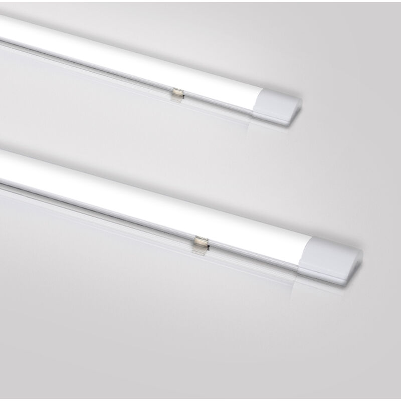 TolleTour Réglette LED étanche tubes LED 120cm 36W interconnectable traversante IP65 Plafonnier LED pour locaux pièces humides Blanc Neutre