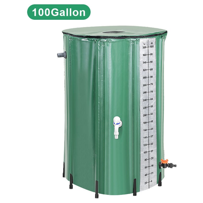 TolleTour Réservoir souple. récupérateur d'eau de pluie pliable - 380 L - Vert