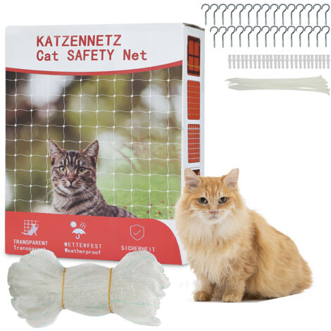 TolleTour Rete protezione gatto 8x3 m per balconi e finestre, nylon durevole anti UV e pioggia, rete trasparente tagliabile, montaggio rapido