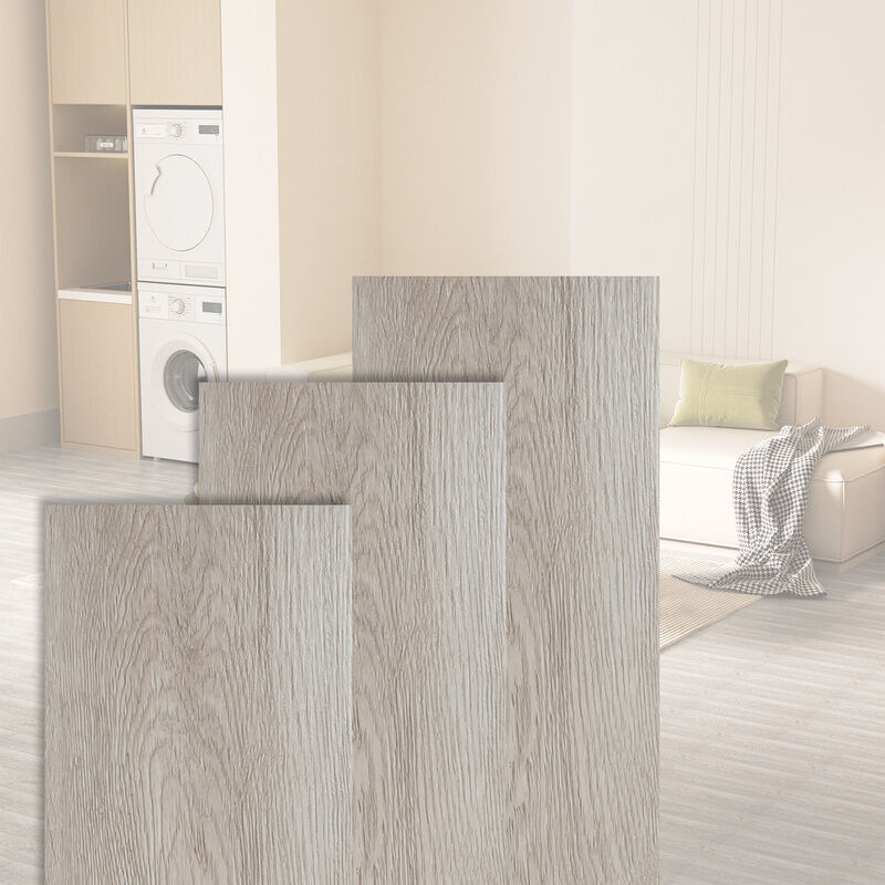 Tolletour - Revêtement de Sol Adhésif pvc Vinyle 7 Pièces 0,975 m² Night Oak Chêne Noir