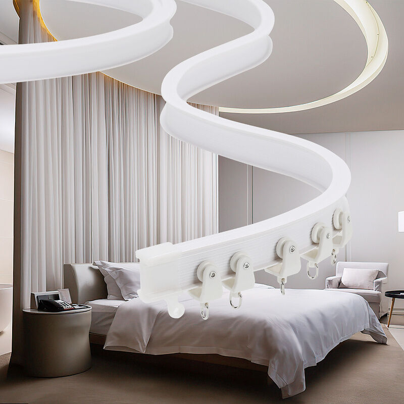 Rideau Glide Rail Track droites ou pliable souple baies vitrées Top Clamping 5 mètres - Tolletour