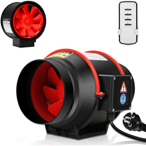 TolleTour Rohrventilator 150mm Bad-Lüfter mit Fernbedienung Lüfter Leise Wandlüfter Abluftventilator Kanallüfter