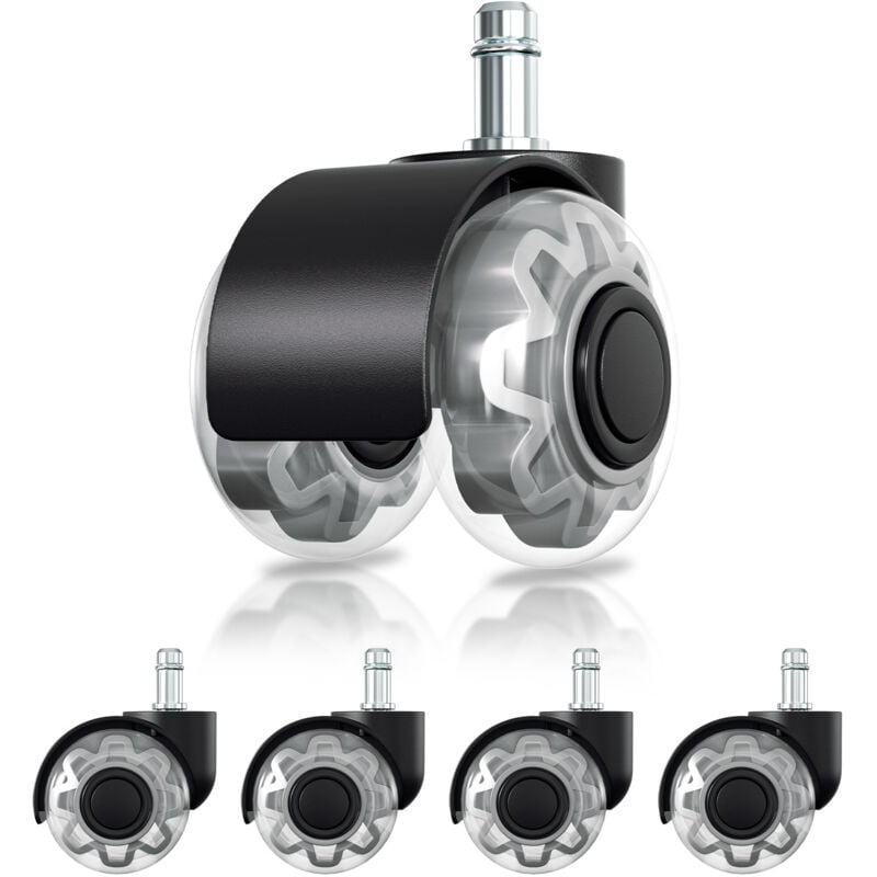 Tolletour - swanew Roulettes de chaise 5 pcs Roulettes Chaise de Bureau Rotation de 360 degrés Contre Rayure Agréable et Silencieux 11x22mm Roulettes